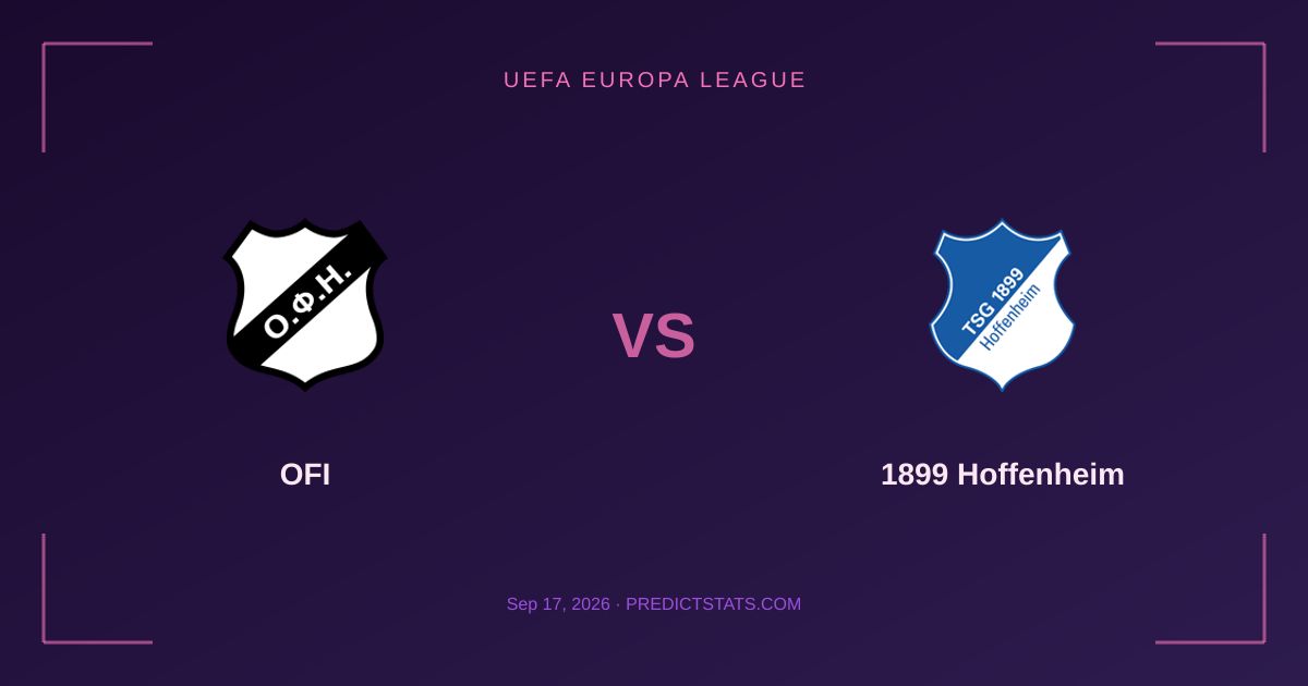 OFI vs 1899 Hoffenheim: Statystyczna zapowiedź starcia w Lidze Europy