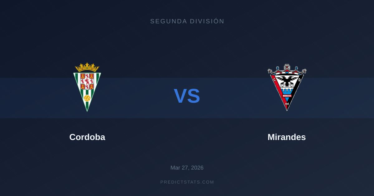 Cordoba vs Mirandes: The Numbers Behind a Crucial Segunda División Battle