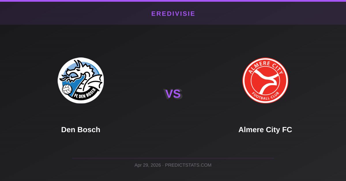 Den Bosch vs Almere City: Can Either Team Keep a Clean Sheet?