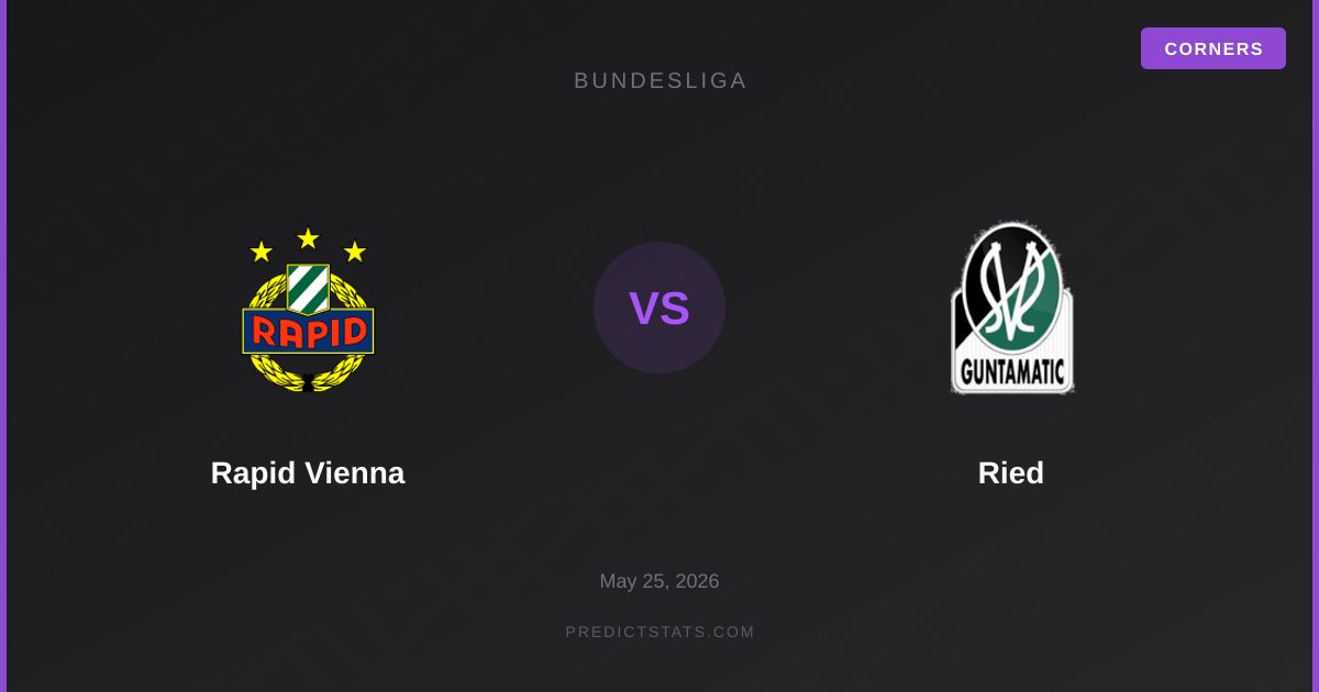 Rapid Vienna vs Ried: Choque de estilos y oportunidades en los córners